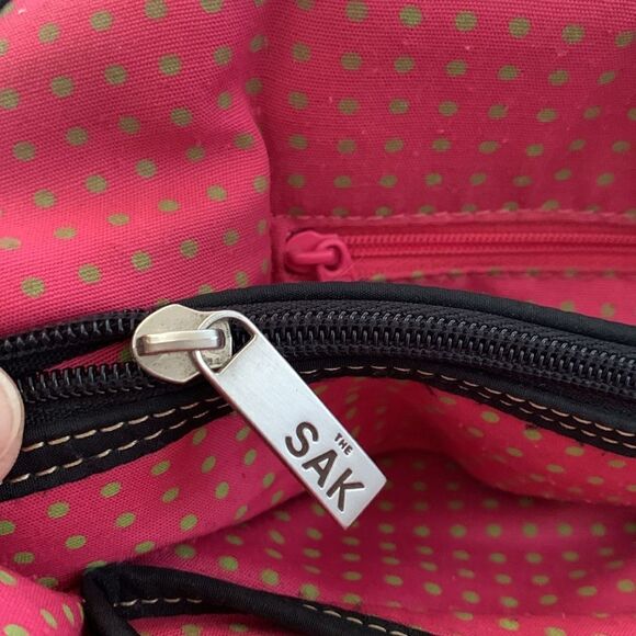 The Sak Black Knit Mesh Shoulder Bag with Mother of Pearl Charm - Picture 7 of 12